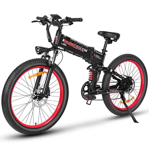 Taittuva sähköpyörä SAMEBIKE LO26-Plus, 1000 W moottori, 48 V 15 Ah akku Musta