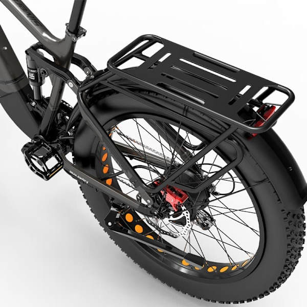 Sähkömaastopyörä Dukawey Silvertip8, 1000 W 52 V 20 Ah akku, 26” fatbike, katumaasturisähköpyörä