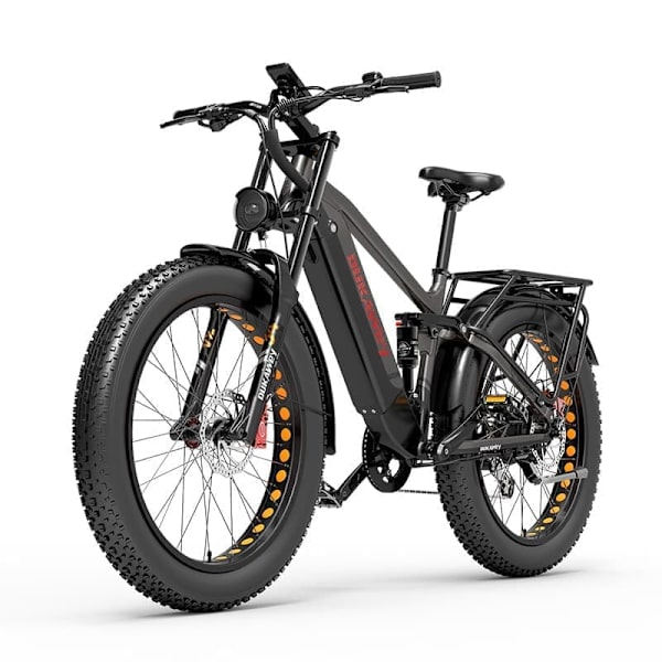 Sähkömaastopyörä Dukawey Silvertip8, 1000 W 52 V 20 Ah akku, 26” fatbike, katumaasturisähköpyörä