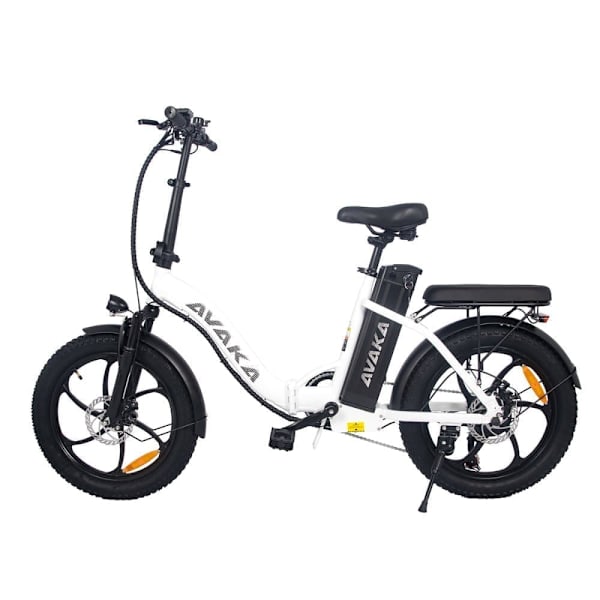 Taittuva sähköpyörä AVAKA BZ20 Plus 500 W moottori 48 V 15 Ah akku Valkoinen Integrate wheel