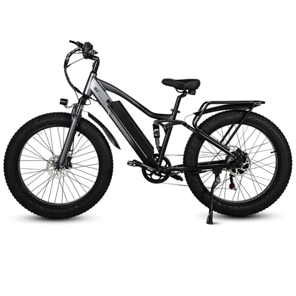 Sähkömaastopyörä CMACEWHEEL TP26, 750W 17Ah, 26" * 4.0 fatbike - Harmaa-musta