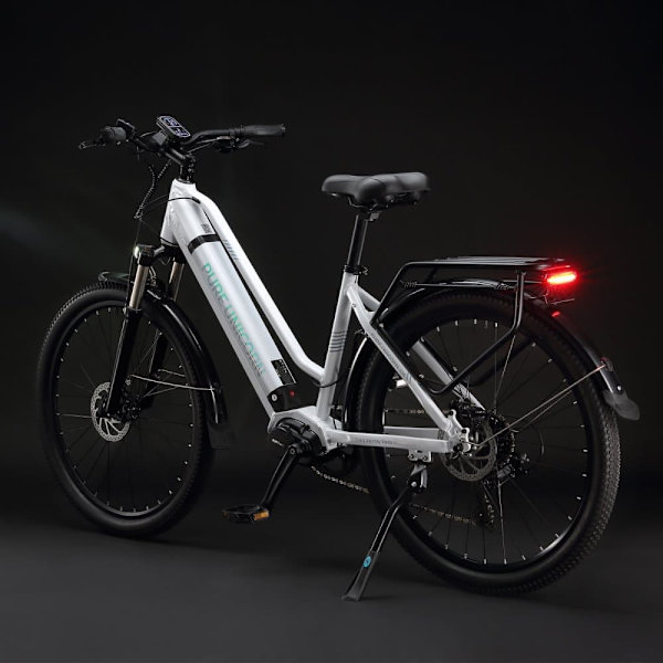 Elcykel PURE UNICORN U8, 48V 500W mitthjul, Samsung-batteri, vit för pendling