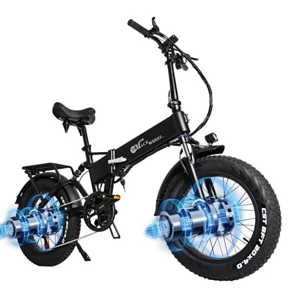 Sammenklappelig elcykel med fat CMACEWHEEL RX20MAXT, dobbelt motor 1500W, sort