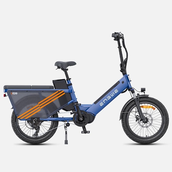 Elcykel för last ENGWE LE20, 48V 250W mittmotor, 100NM momentsensor Blå Single Battery 19.2Ah