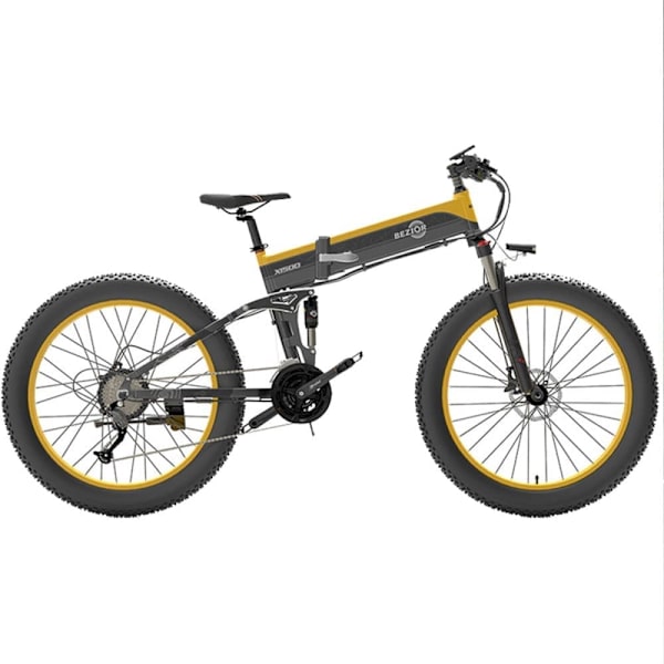 Sähköinen maastopyörä Bezior X1500, 48 V 12,8 Ah akku, SHIMANO 27-vaihteinen Keltainen