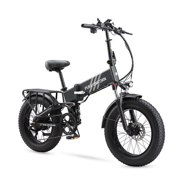 Taittuva sähköpyörä PURE UNICORN U4, 1000 W 15 Ah, fatbike, musta