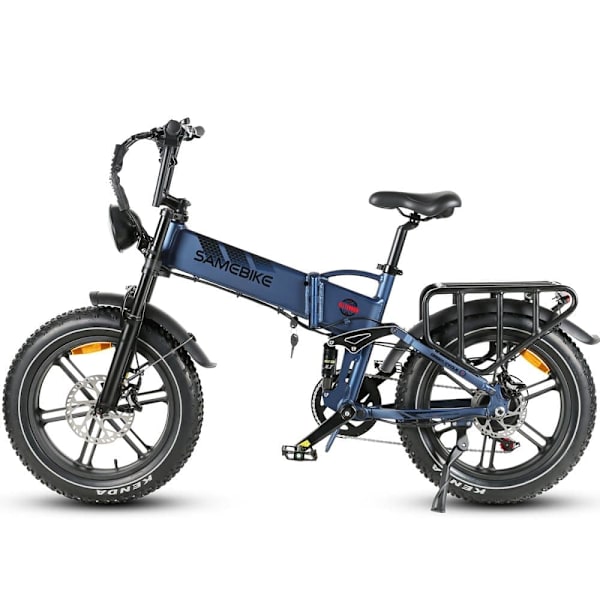 Taittuva sähköpyörä maastoon SAMEBIKE RS-A02, moottori 1200 W, täysjousitus Sininen