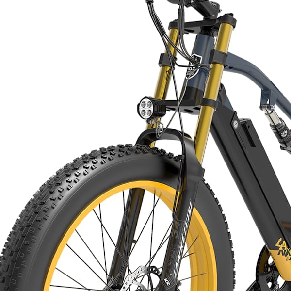 El-mountainbike Lankeleisi RV700, motor 48V 1000W, 26″ feta däck, Explorer el-jaktcykel