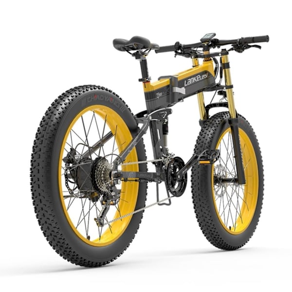 El-mountainbike LANKELEISI XT750 PLUS, STOR GAFFEL, Feta däck