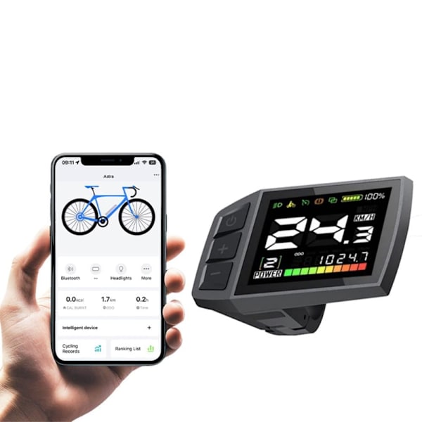 Trekking elcykel JOBOBIKE Astra, 250W 36V 15Ah, Shimano 8S, Stöd för Bluetooth, Grå