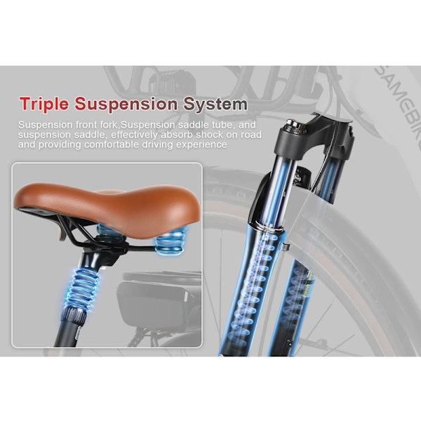 Kaupunkipyörä vapaa-aikaan SAMEBIKE RS-A07, 500W 36V 13Ah