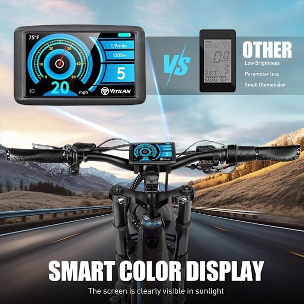 Elcykel VITILAN T7 PRO - 52V 20Ah 1040Wh Batteri - 8 Gear