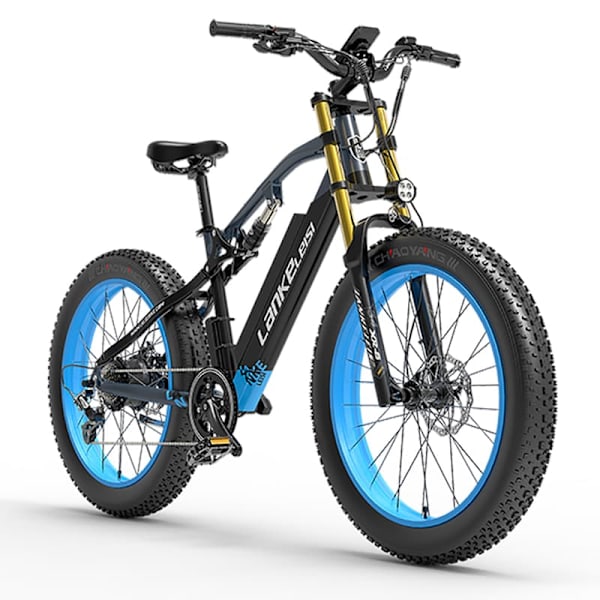 El-mountainbike Lankeleisi RV700, motor 48V 1000W, 26″ feta däck, Explorer el-jaktcykel