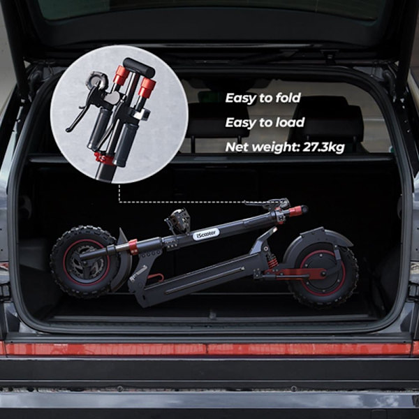 El-scooter iScooter iX5S, foldbar, motor 48V 1000W, 11-tommer dæk, 25 km/t