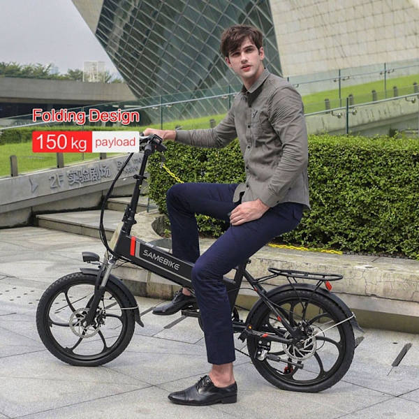 Bærbar foldbar elcykel Samebike 20LVXD30, motor 48V 350W, 20"