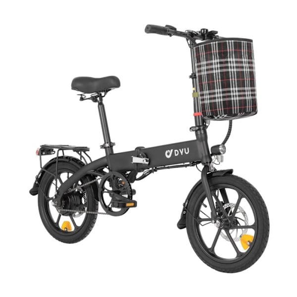 El-bycykel DYU A1F Pro, motor 36V 250W, fuldt foldbar, sort