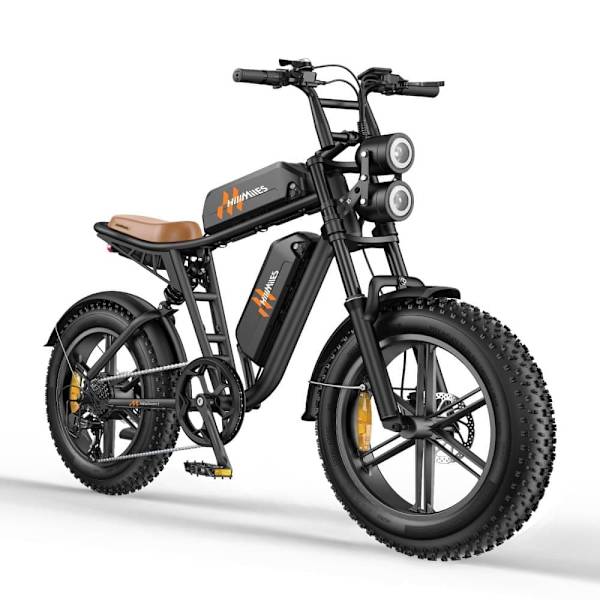 Elcykel HillMiles MileZoom 1, Motor 52V 250W, 20*4,0 tommer dæk, 25 km/t Sort 2*15.6Ah Dual Battery