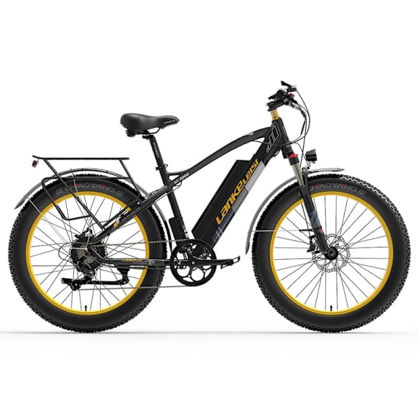Elcykel med tjocka däck från LANKELEISI XC4000, motor 48V 1000W, 17.5Ah batteri,