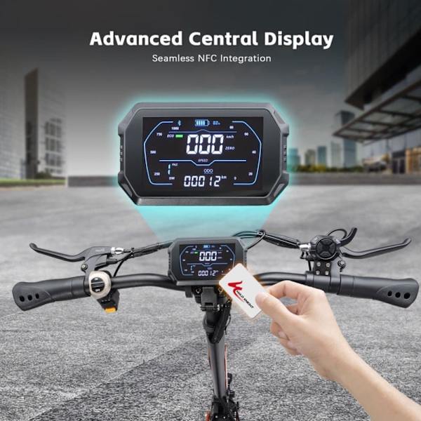 El-løbehjul HALO KNIGHT T102, motor 52V 1200W, 21Ah batteri, 10", understøtter NFC