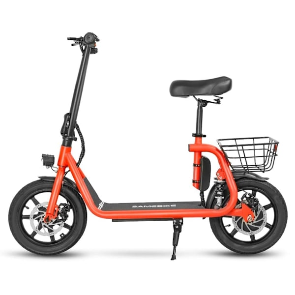 Taittuva sähköpotkulauta istuimella SAMEBIKE SM-C02, 500W 36V 13Ah, 14" Punainen