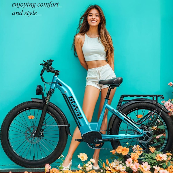 GUNAI-V Elcykel för vuxna 26’’ Step-Thru Pendlings-E-Bike 1000W 48V 21Ah Batteri