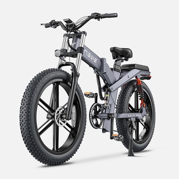 Sammenklappelig elcykel med tykke dæk ENGWE X26, motor 48V 1000W, 19,2Ah & 10Ah dobbeltbatteri, tredobbelt affjedring