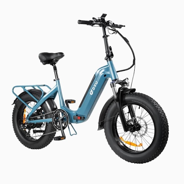 Elcykel DYU FF500, Motor 48V 500W, Batteri 14Ah, 20" Fat Tire, Blå