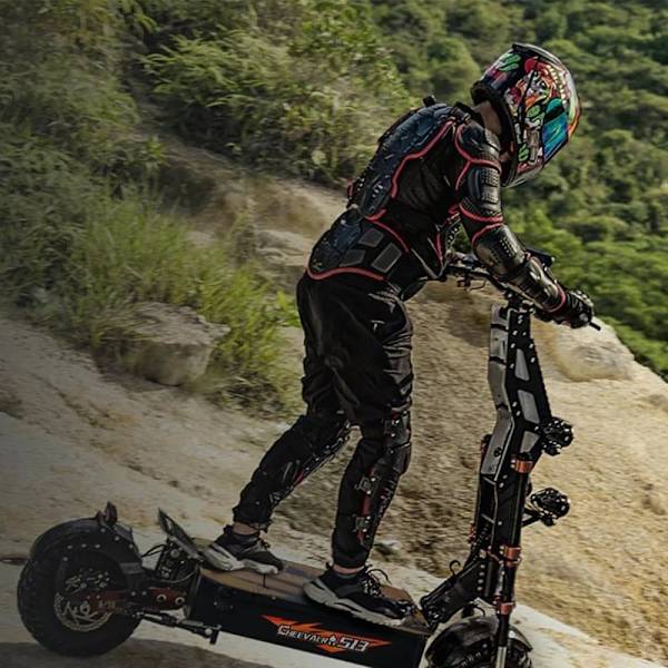 Offroad El-Scooter CHEEVALRY S13, Dobbelt Motor 2*4000W, 60V 40AH, Sort