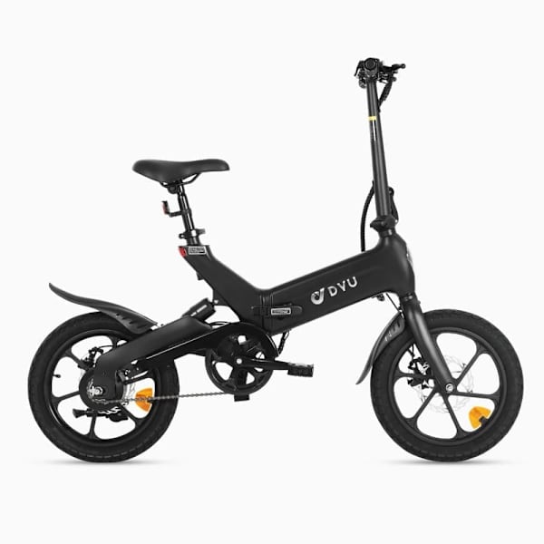 Kaupunkien sähköpyörä DYU A16, moottori 36V 250W, taittuva, musta