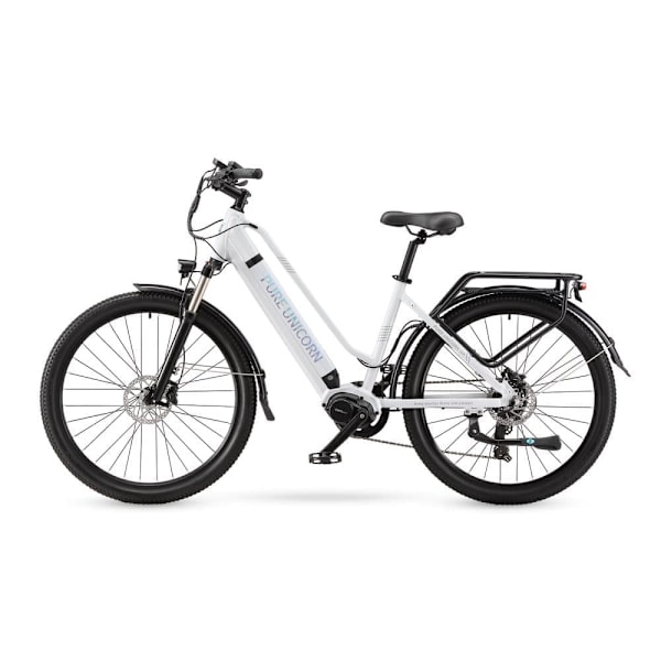 El-bycykel PURE UNICORN U8, 48V 500W midterdrev, Samsung-batteri, hvid til pendling
