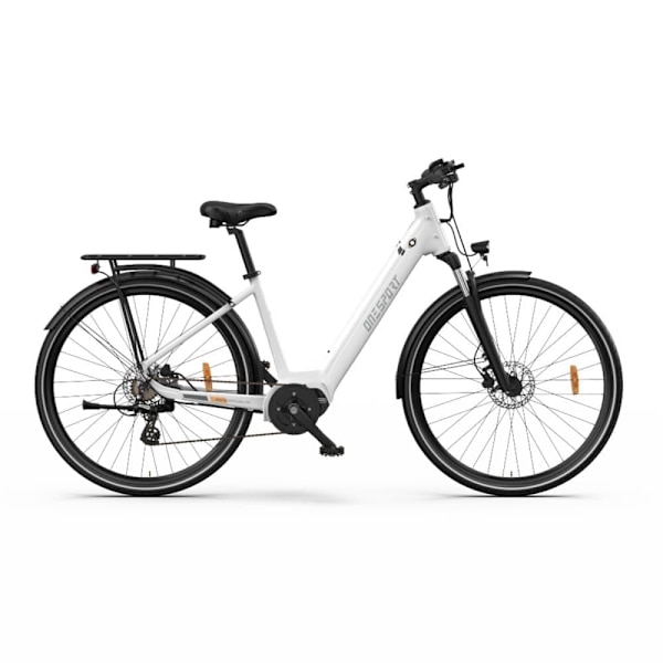 Elcykel OneSport OT07 för stad, Bafang mittdriven 250W, Topp 25 km/h för pendling Vit