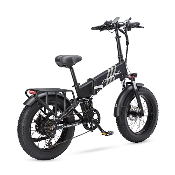 Taittuva sähköpyörä PURE UNICORN U4, 1000 W 15 Ah, fatbike, musta