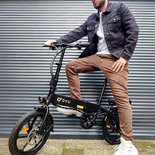 El-bycykel DYU A1F Pro, motor 36V 250W, fuldt foldbar, sort
