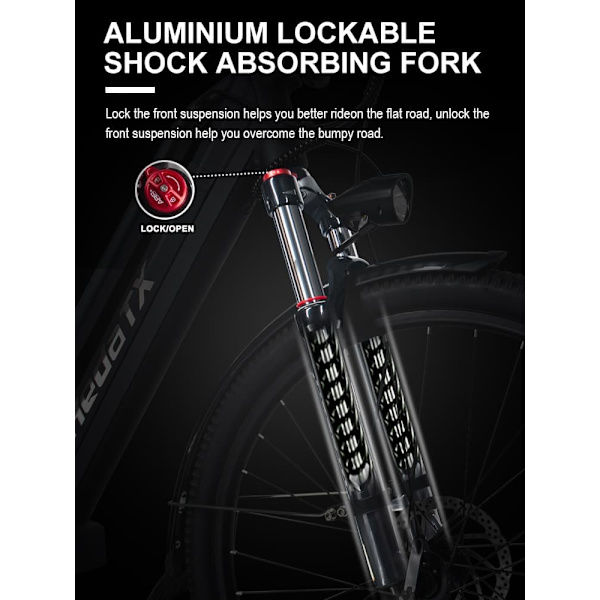Elcykel Hedatx TXC10, Motor 48V 250W, 19.2Ah Batteri, 9 Växlar
