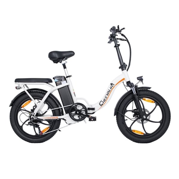Sammenklappelig elcykel CHEEVALRY C16, 20", 250W 48V motor, bypendler-elcykel Hvid
