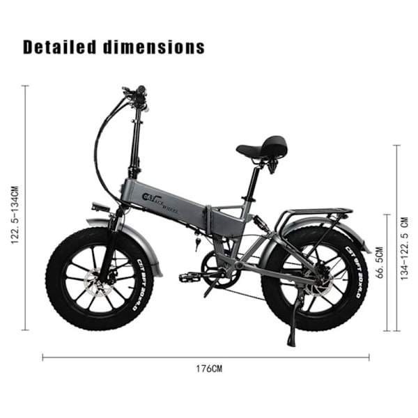 Taittuva sähköpyörä CMACEWHEEL RX20, 750W 17Ah, 20" * 4.0 paksut renkaat