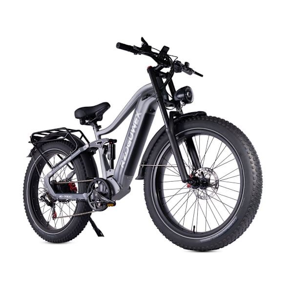 Elektrisk mountainbike RZOGUWEX S7, 48V 25AH batteri, 1000W motor, 26" tykke dæk, grå