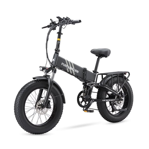 Taittuva sähköpyörä PURE UNICORN U4, 1000 W 15 Ah, fatbike, musta