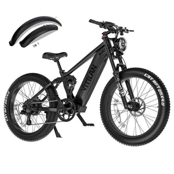 Sähköpyörä VITILAN T7 PRO - 52V 20Ah 1040Wh akku - 8 vaihdetta Musta