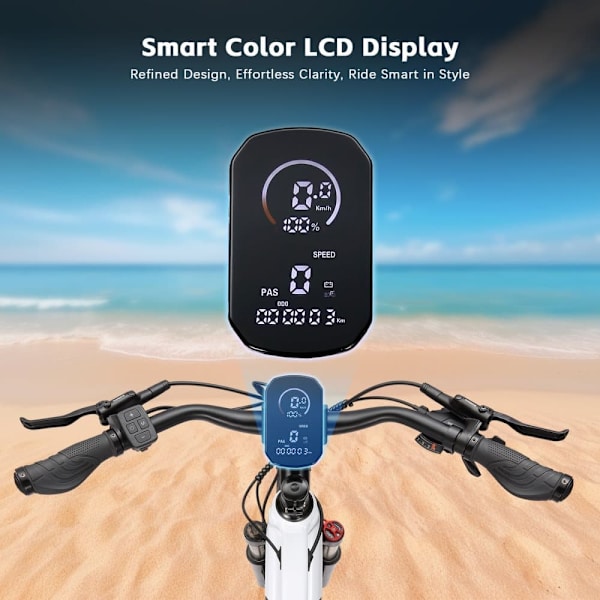 Elcykel PURE UNICORN U8, 48V 500W mitthjul, Samsung-batteri, vit för pendling