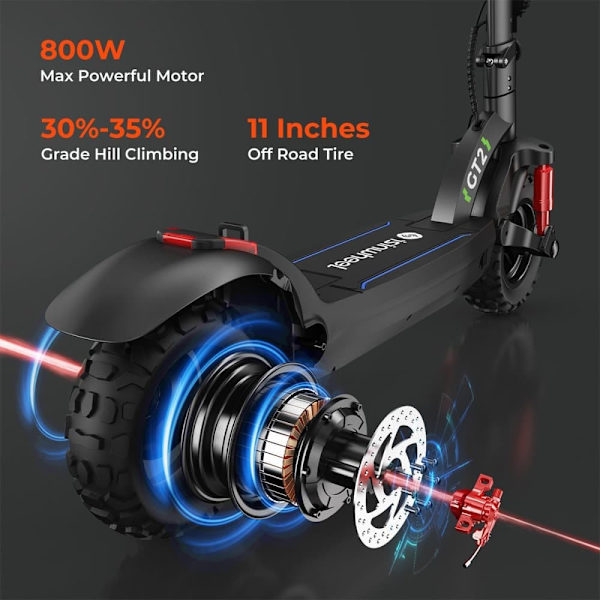 iSinwheel GT2 Taittuva Maastosähköpotkulauta - 800W 48V 15Ah - 11-tuumainen