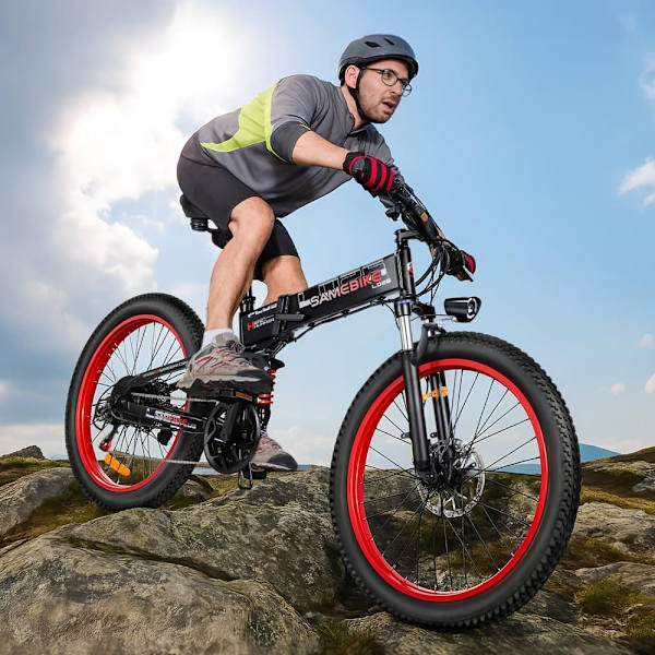Hopfällbar elcykel SAMEBIKE LO26-Plus, 1000W motor, 48V 15Ah batteri