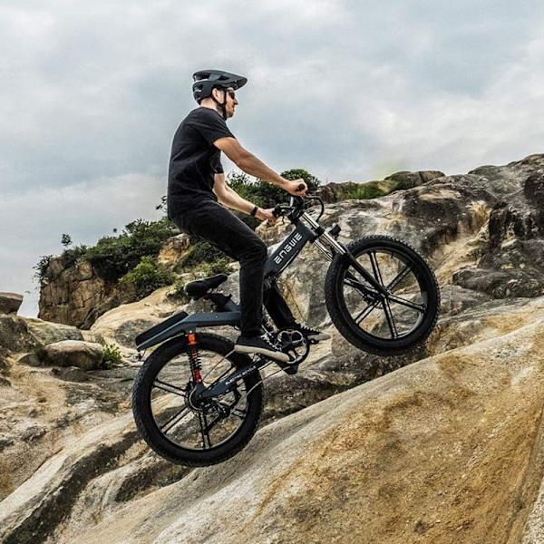 Sammenklappelig elcykel med tykke dæk ENGWE X26, motor 48V 1000W, 19,2Ah & 10Ah dobbeltbatteri, tredobbelt affjedring
