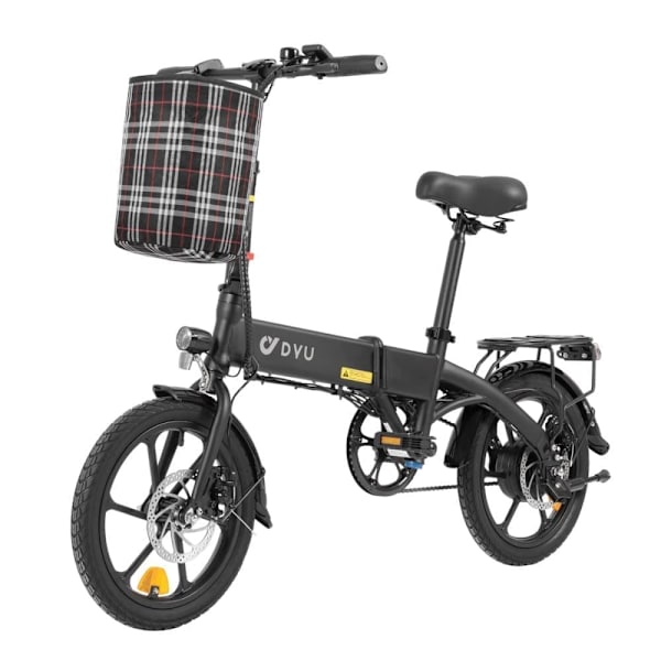 El-bycykel DYU A1F Pro, motor 36V 250W, fuldt foldbar, sort