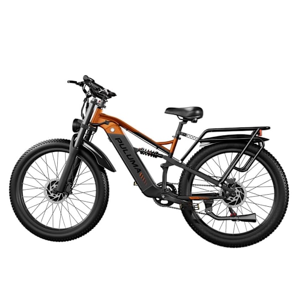 El-mountainbike PULUMA PE86Pro, dubbla motorer med momentsensor, 48V 20Ah batteri, svart orange