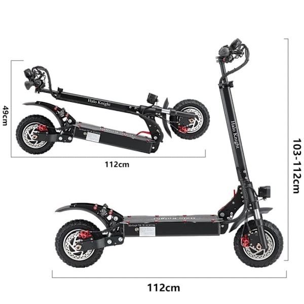 Sähköpotkulauta Halo Knight T104 - 52V 2000W kaksoismoottori, 21Ah akku