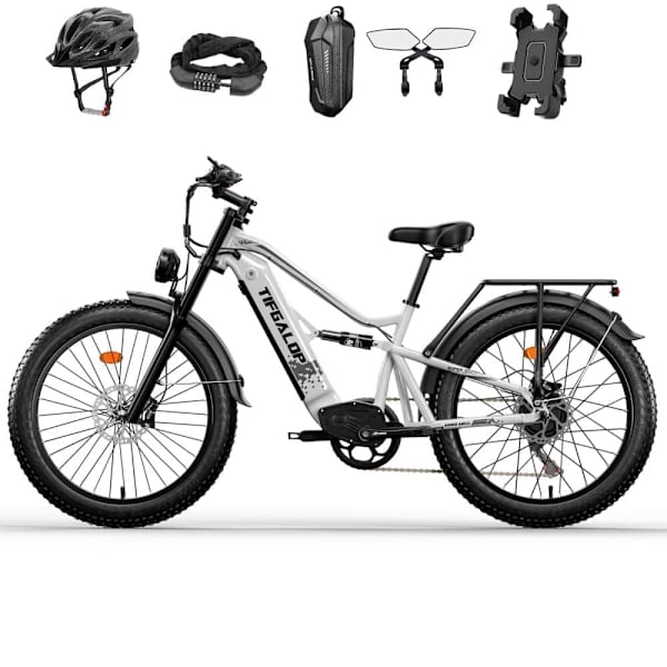 Tifgalop ES7 26" Elcykel med store dæk 750W 52V 19Ah Rækkevidde 40-90 km