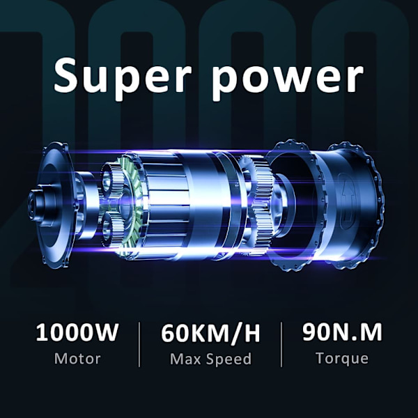 GUNAI Y terrängcykel för grus och jord med 1000W motor och 48V18Ah batteri