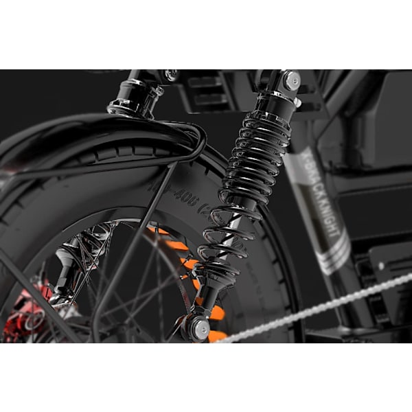 Elcykel LANKELEISI X-Black Knight, Moto Style, 2000W dubbelmotor, 48V 45Ah Samsung dubbelbatteri