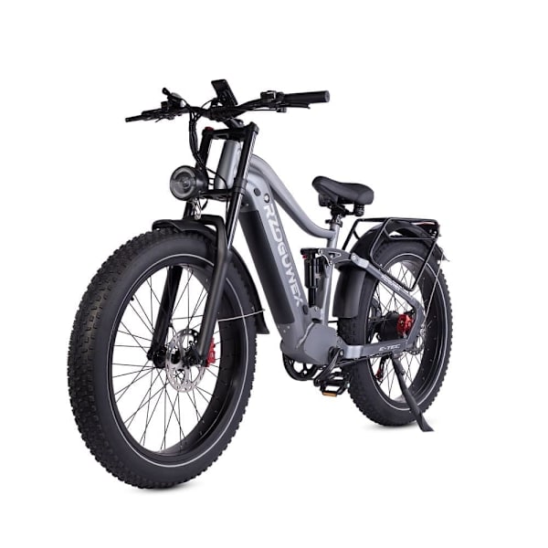 Sähkömaastopyörä RZOGUWEX S7, 48 V 25 Ah akku, 1000 W moottori, 26" paksut renkaat, harmaa
